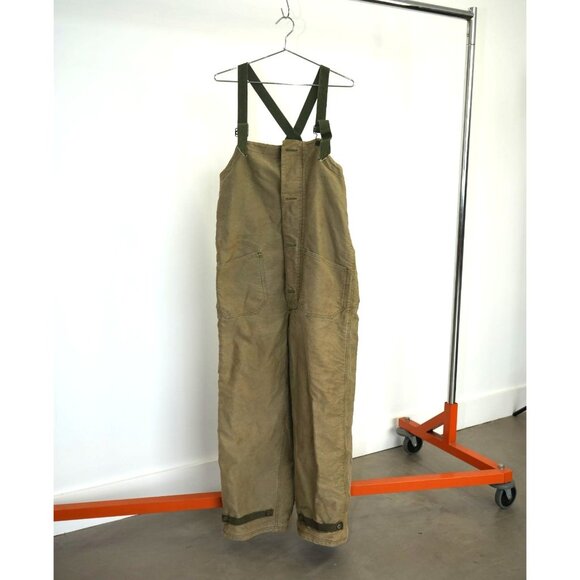 Vintage U.S. Navy WWII USN Cold/Wet Weather Wool Lined Deck Bib Overalls Small - Picture 2 of 8